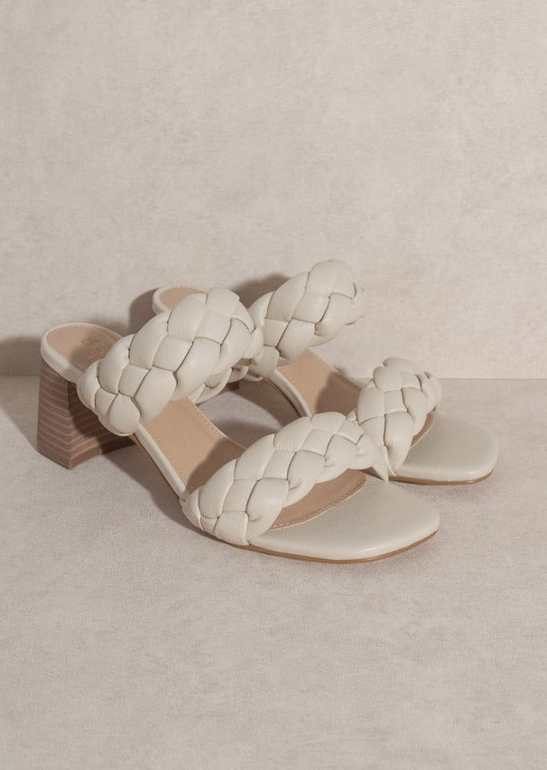 Studded Two Strap Slip On Wood Block Heels | High heel sandals platform,  High heel sandals, Sandals heels
