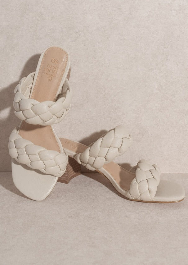 Heaven Braided Slip On Block Heel Shoes Oasis Society