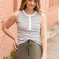 Henley Tank Top - FINAL SALE Tops White / S