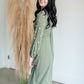 High Low Flare Embroidered Long Sleeve Midi Dress Dresses Tea N Rose