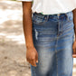 High Rise Distressed Denim Midi Skirt - FINAL SALE Skirts