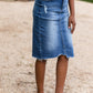 High Rise Distressed Denim Midi Skirt - FINAL SALE Skirts