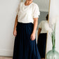 High Waist Pleated Midi Skirt Skirts Zenana Navy / S