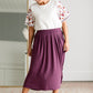 High Waist Pleated Midi Skirt Skirts Zenana Purple / S