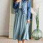 High Waist Pleated Midi Skirt Skirts Zenana