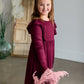High Waist Ruffle Detail Long Sleeve Maxi Dress Girls GTOG