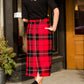 High Waisted Buffalo Check Midi Skirt - FINAL SALE Skirts