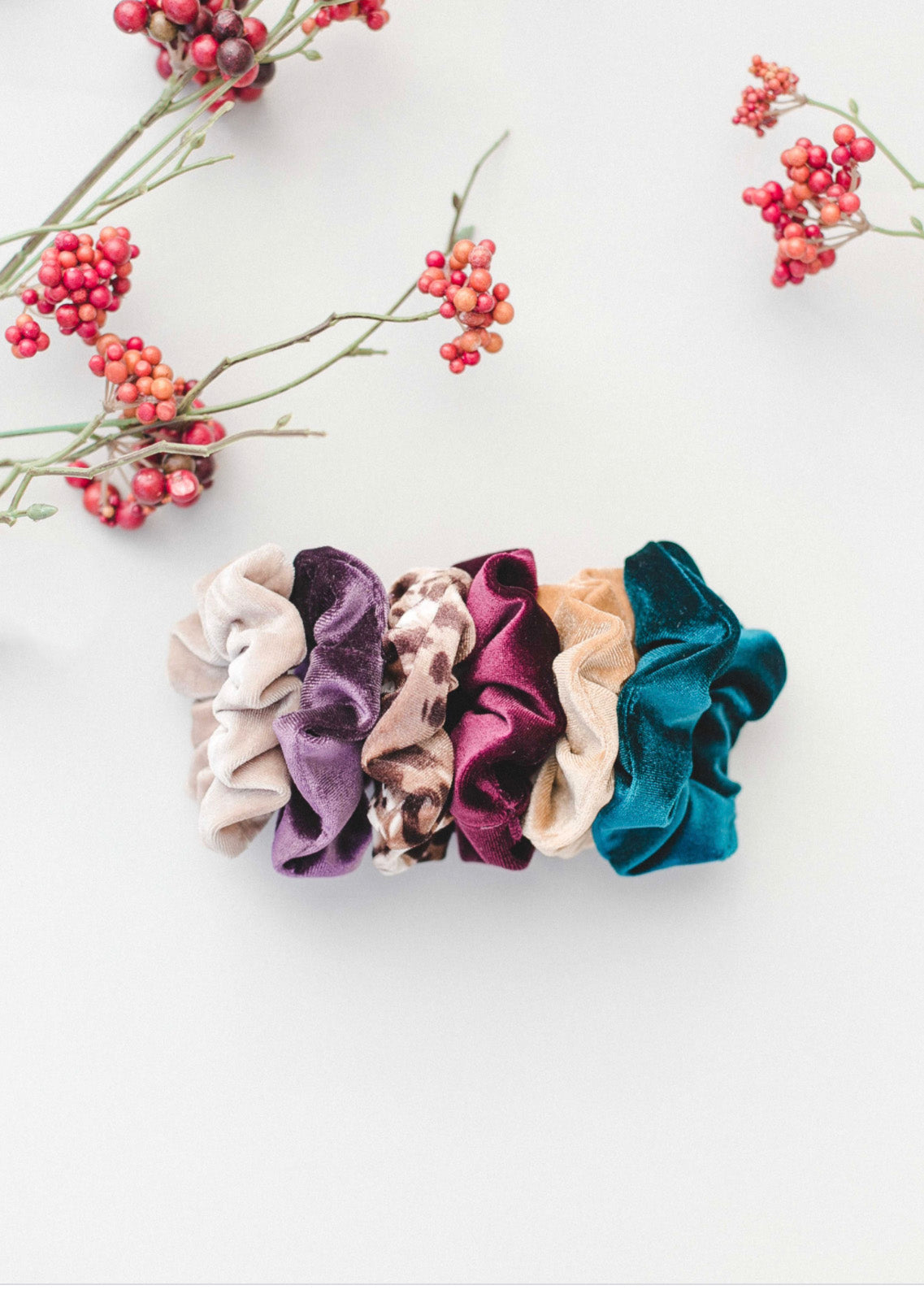 Holiday Velvet Scrunchies - Set of 6 Accessories