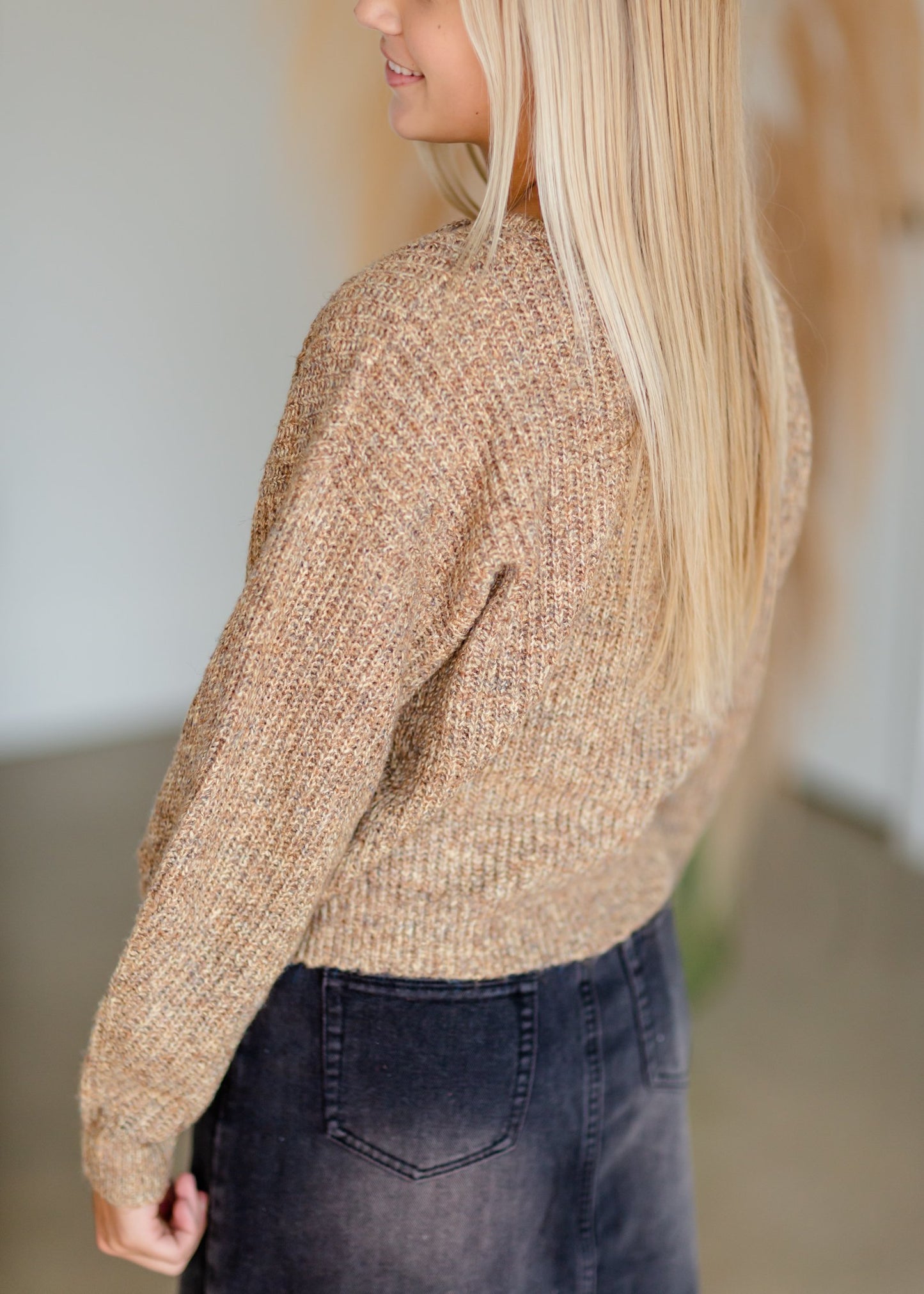 Honey Button Knit Sweater Tops LUSH
