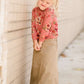 Modest Girls Rust Floral Hooded Toddler Shirt