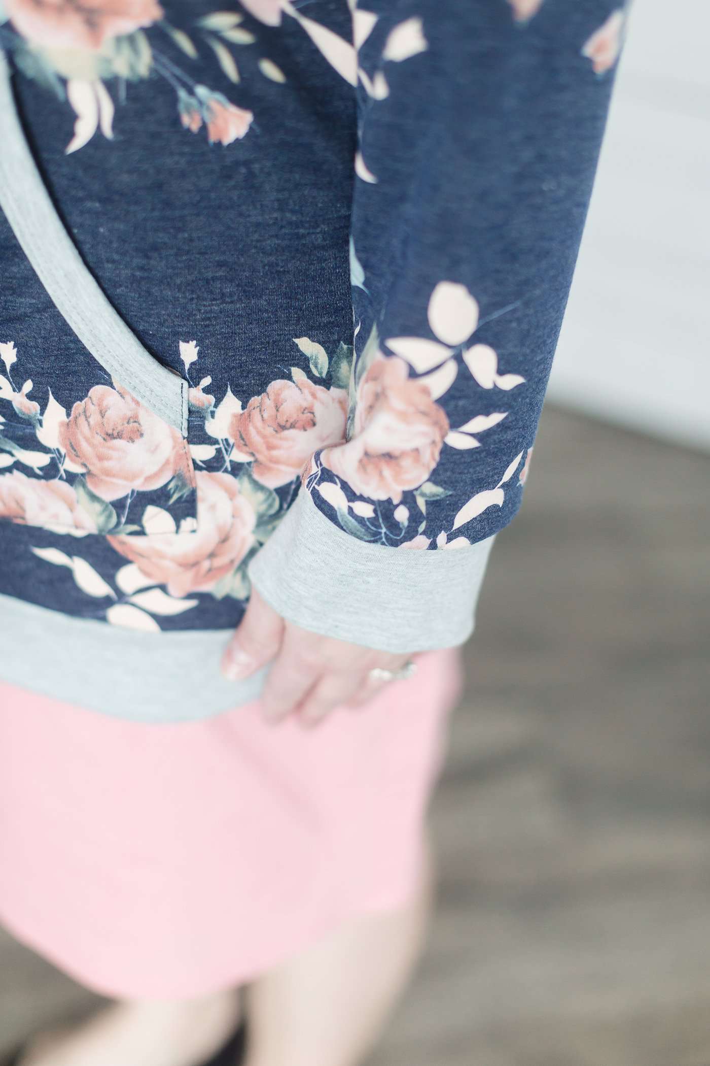 Hooded Floral Tunic Tops