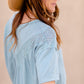 Hook & Eye Lace Drop Shoulder Top Tops