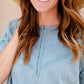 Hook & Eye Lace Drop Shoulder Top Tops Teal / S