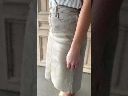 Remi Tawny Taupe Denim Midi Skirt - FINAL SALE