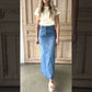 Kathryn A-Line Long Denim Jean Skirt - FINAL SALE