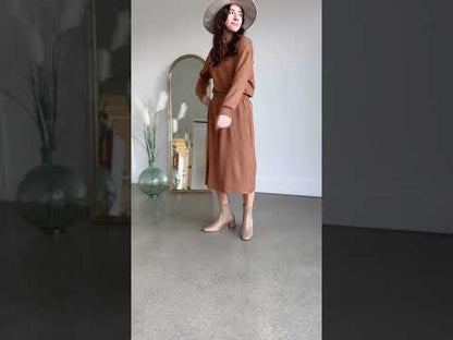 Ginger Smocked Waist Long Sleeve Midi Dress - FINAL SALE
