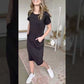 Simona Black Midi Sports Dress - FINAL SALE