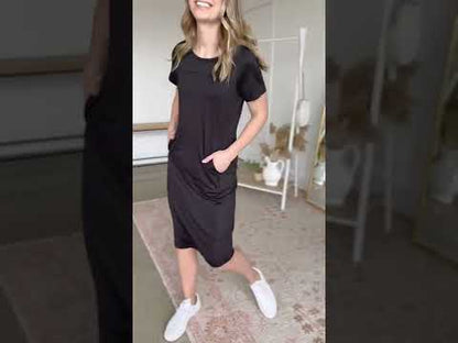 Simona Black Midi Sports Dress - FINAL SALE