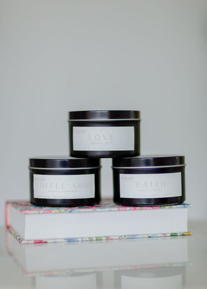 Inherit Hand Poured Soy Candle 8 oz. Accessories Flicker + Flame Candle Co Faith