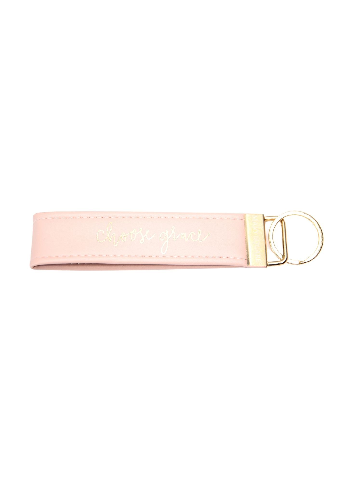 Inspirational Faux Leather Key Fob Accessories Mary Square Choose Grace