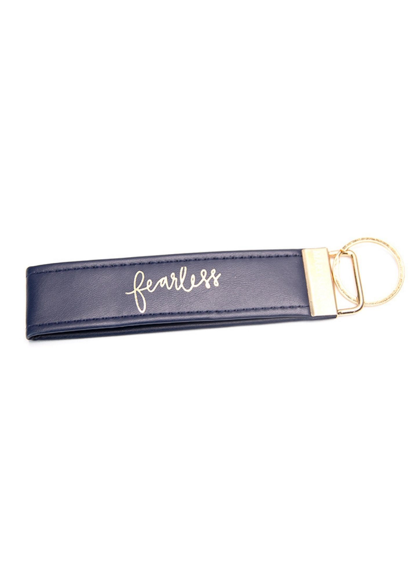 Inspirational Faux Leather Key Fob Accessories Mary Square Fearless