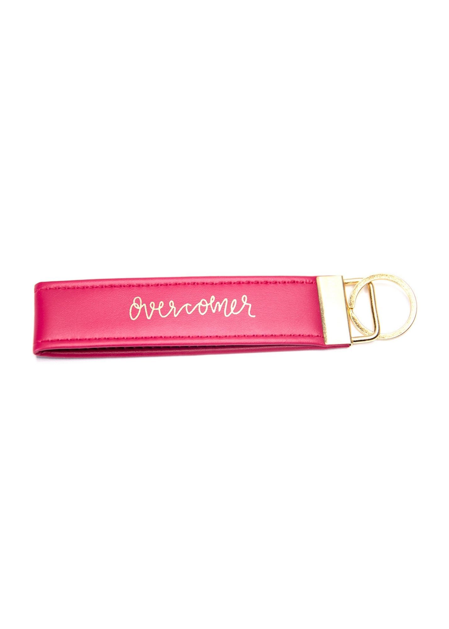 Inspirational Faux Leather Key Fob Accessories Mary Square Overcomer