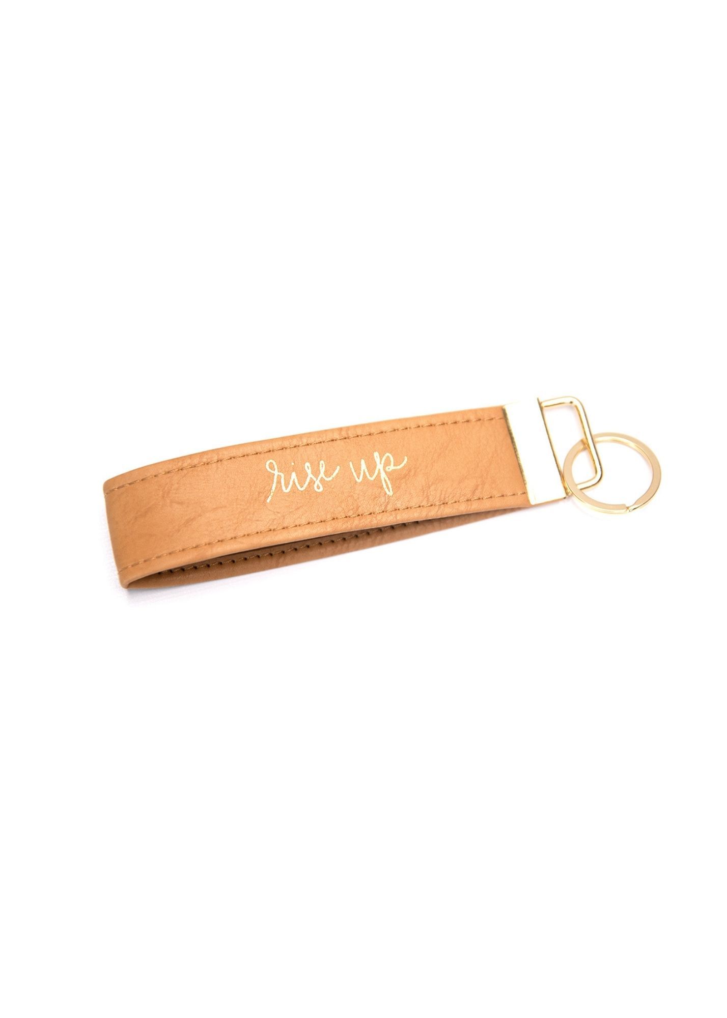 Inspirational Faux Leather Key Fob Accessories Mary Square Rise Up