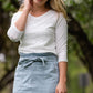 Ivory Amy Lace 3/4 Sleeve Top - FINAL SALE Tops