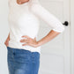 Ivory Amy Lace 3/4 Sleeve Top - FINAL SALE Tops