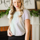 Ivory Basic Crew Neck Striped Tee - FINAL SALE Tops 2XL