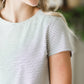 Ivory Basic Crew Neck Striped Tee - FINAL SALE Tops 2XL