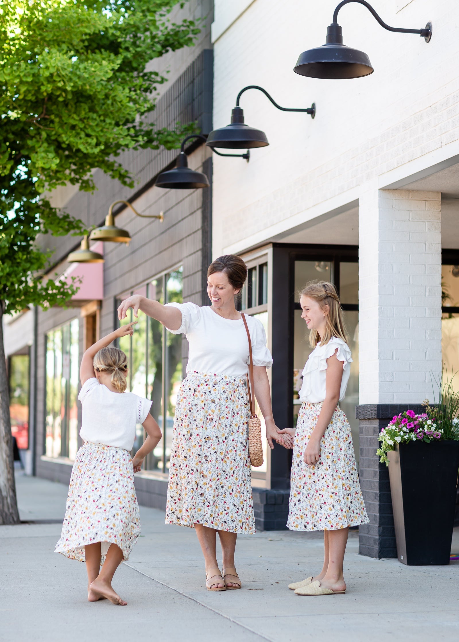 Ivory Bright Floral Midi Skirt - FINAL SALE Skirts