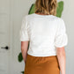 Ivory Bubble Sleeve Top - FINAL SALE Tops