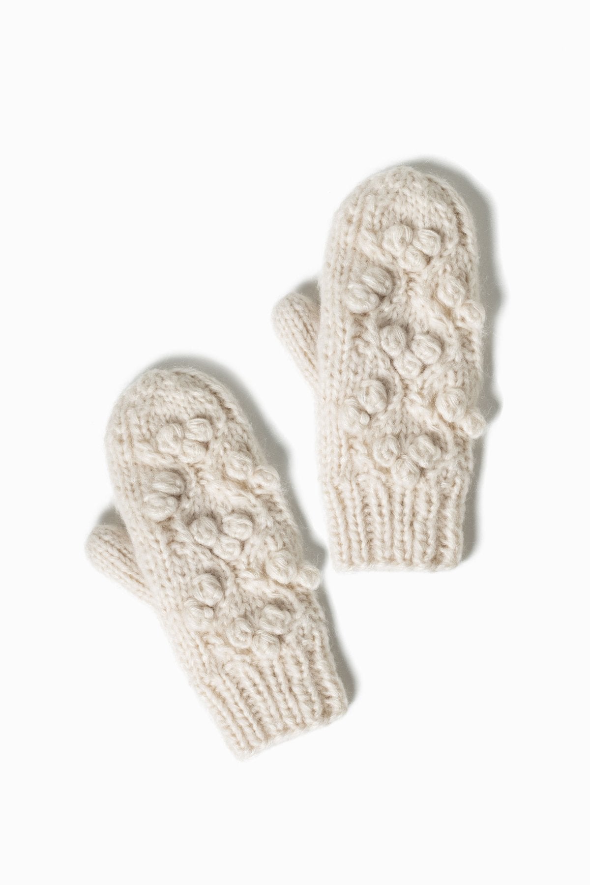 Ivory Cable Knit Mittens Accessories