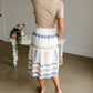 Ivory Embroidered Midi Skirt Skirts