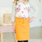 Ivory Floral Baseball Top - FINAL SALE Girls