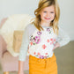Ivory Floral Baseball Top - FINAL SALE Girls