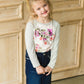 Ivory Floral Baseball Top - FINAL SALE Girls