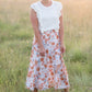 Ivory Floral Elastic Waist Midi Skirt - FINAL SALE Skirts
