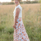 Ivory Floral Elastic Waist Midi Skirt - FINAL SALE Skirts