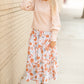 Ivory Floral Elastic Waist Midi Skirt Skirts Hayden