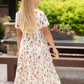 Ivory Floral Pleated Midi Dress - FINAL SALE Dresses