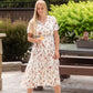 Ivory Floral Pleated Midi Dress - FINAL SALE Dresses