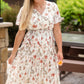Ivory Floral Pleated Midi Dress - FINAL SALE Dresses
