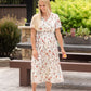 Ivory Floral Pleated Midi Dress - FINAL SALE Dresses