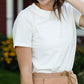 Ivory Lace Detail Knit Tee - FINAL SALE Tops