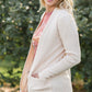 Ivory Open Front Waffle Long Sleeve Cardigan Tops