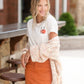 Ivory + Peach Knit Sweater Cardigan - FINAL SALE Tops
