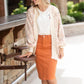 Ivory + Peach Knit Sweater Cardigan - FINAL SALE Tops