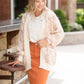 Ivory + Peach Knit Sweater Cardigan - FINAL SALE Tops